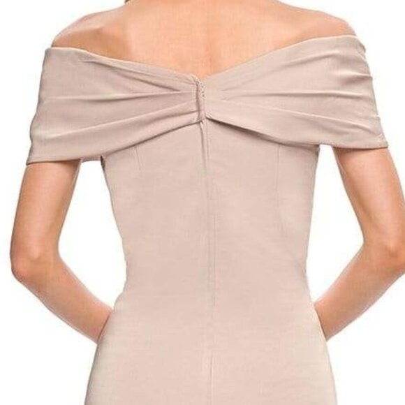 NWT La Femme 29537SC Lace Applique Evening Dresses Champagne Size 10 - Picture 4 of 8